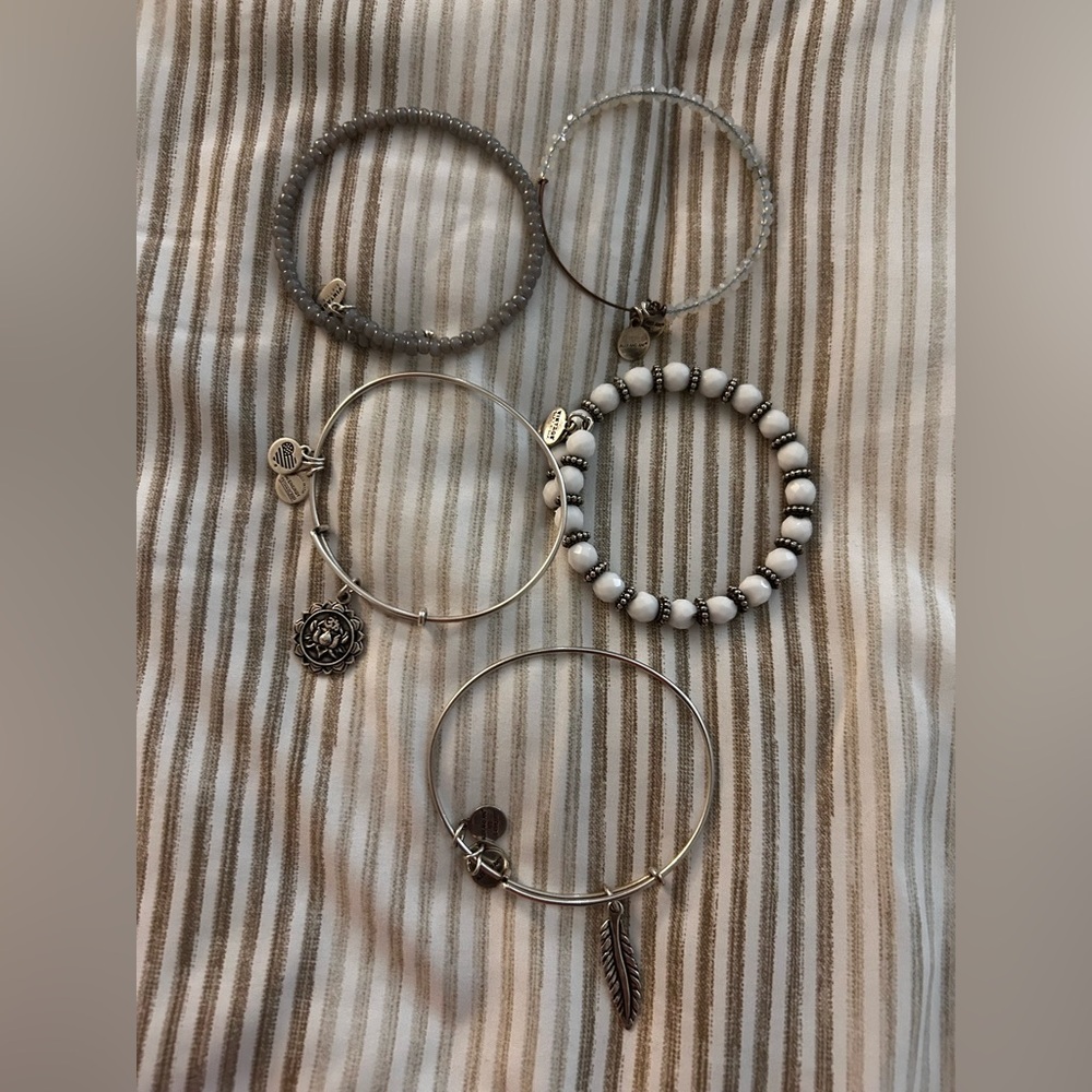 Alex and Ani Silver and Gold Bracelet Set